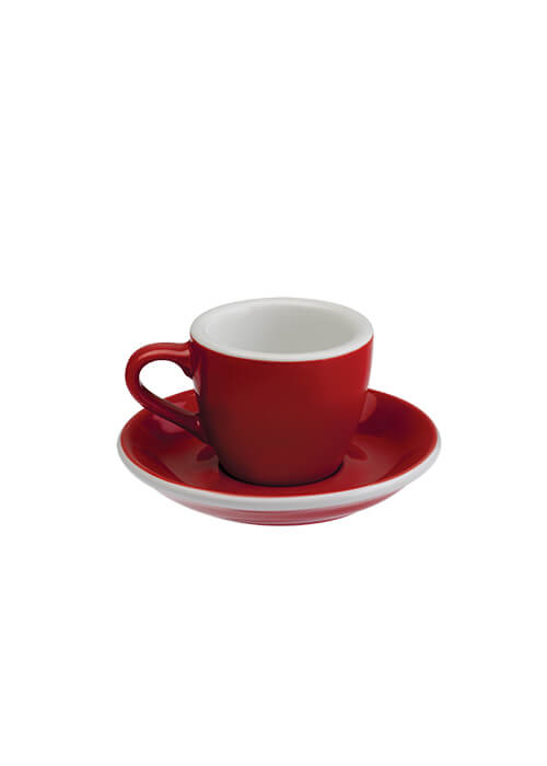 Egg 80ml Espresso Cup & Saucer | Red